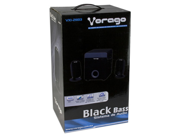Bocinas Vorago Black Bass 2.1 con Subwoofer, 120 Watts PMPO