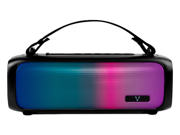 Bocina Inalámbrica Vorago BSP-260 de 16W, Bluetooth, Iluminación RGB, Color Negro.
