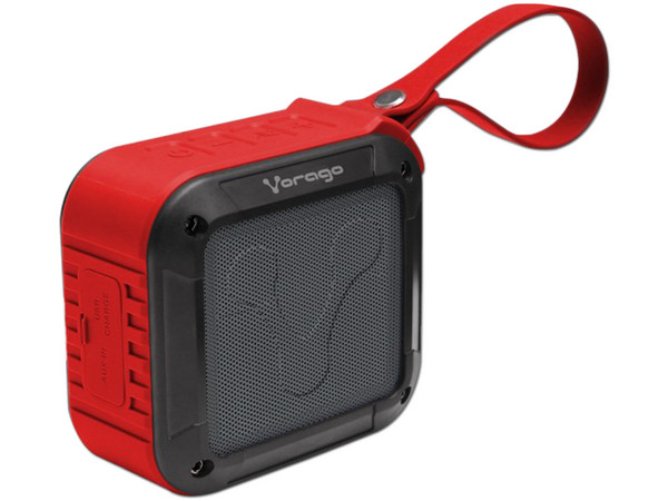 Bocina portátil recargable Vorago BSP-300, Bluetooth, 3.5mm. Color Rojo.