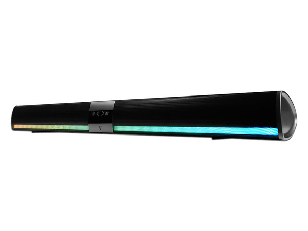 Bocina portátil recargable Vorago BSP-450, Bluetooth 5.0, Aux, 3.5mm, RGB, MicroSD, USB. Color Negro