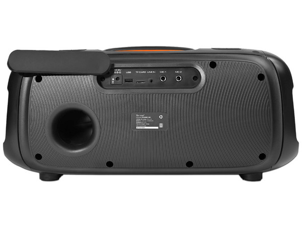Bocina Portátil Vorago KSP-530, Iluminación LED, Bluetooth, USB, Color Negro.