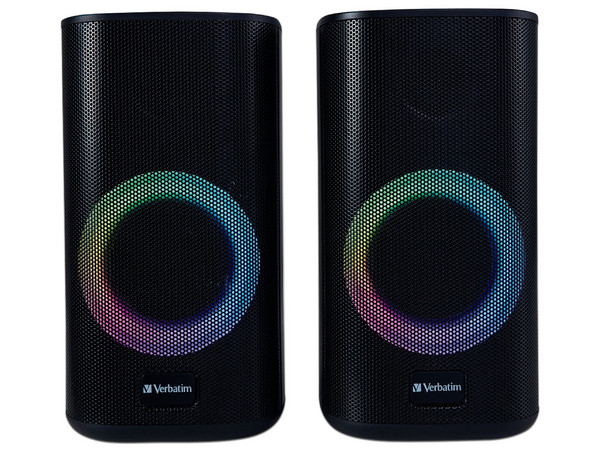 Bocinas de Escritorio Verbatim 70747, RGB, Bluetooth, Jack 3.5mm. Color Negro.