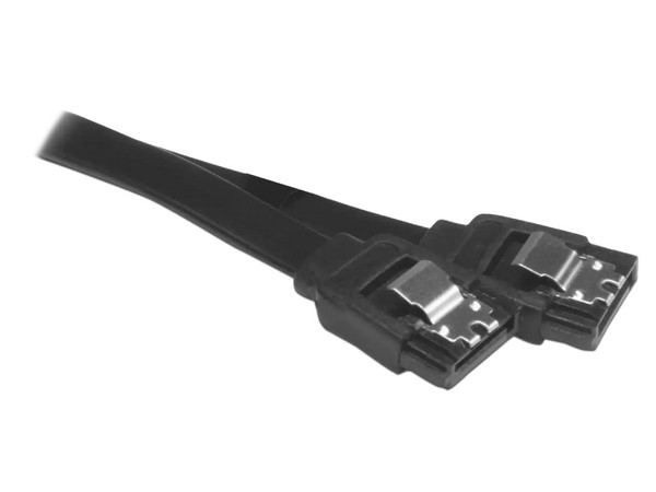 Cable SATA, Batauro, SATA 3.0 Macho Recto a SATA 3.0 Macho 90 Grados, 6 Gbps, 30 cm, Color Negro.
