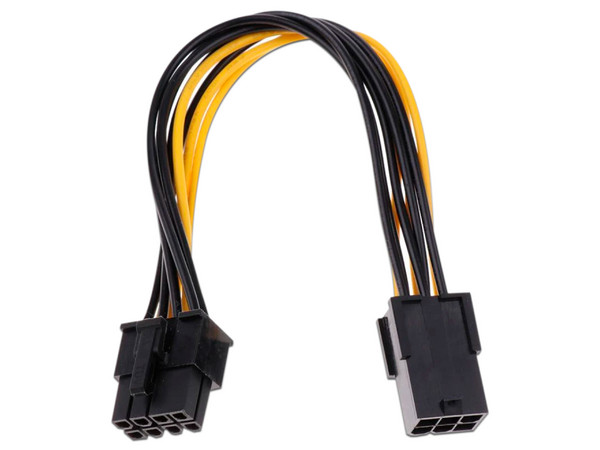 Cable adaptador de alimentación  PCI express de 6 pines a 8 pines sencillo, 16cm.
