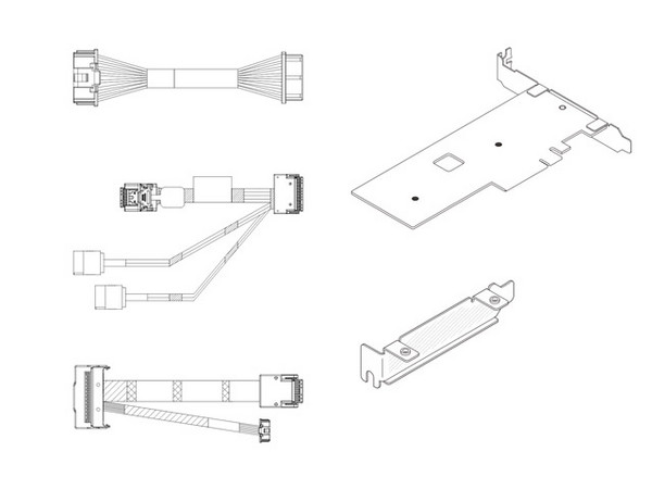 Kit de Cables de Señal y Corriente Lenovo 4Z57A88898 para SSD M.2, Compatible con Servidores SR250/ ST250/ ST50.