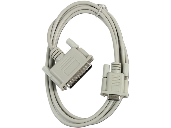 Cable Null Modem  DB9 hembra a DB25 macho, 1.8m.