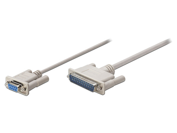 Cable Serial Manhattan de DB9 a DB25 (H-M), 1.8m. Color Gris.