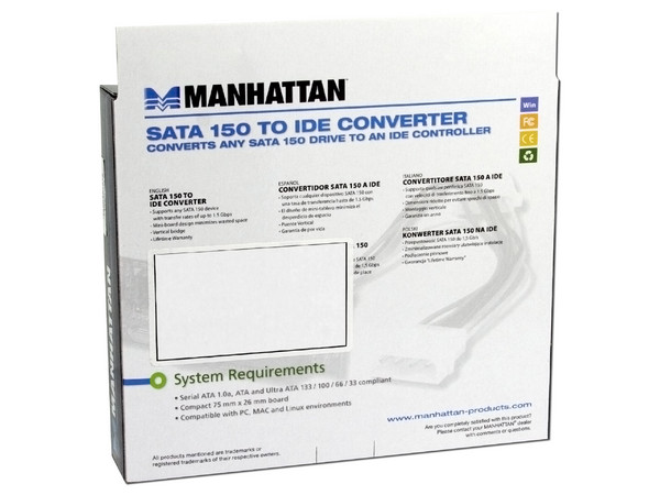 Convertidor Manhattan de SATA 150 a IDE