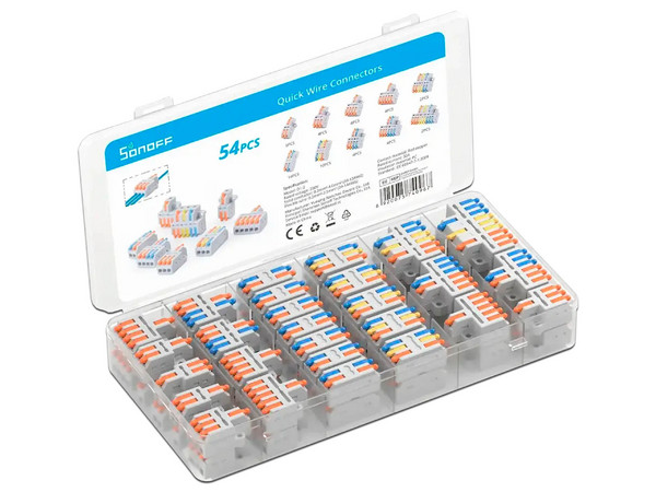 Conectores de Empalme Rapido Sonoff D1-2, Identificados por Colores, AWG24-12, Contiene 54 Conectores.