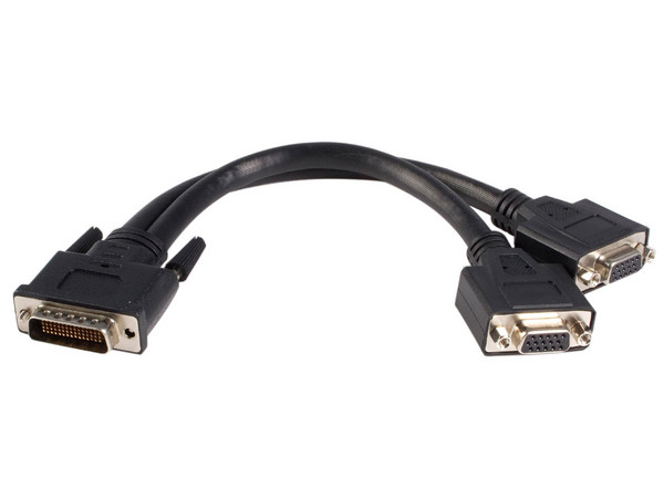 Cable  DMS-59 a doble pantalla VGA - DMS-59 Macho - 2x HD15 Hembra. Color Negro.