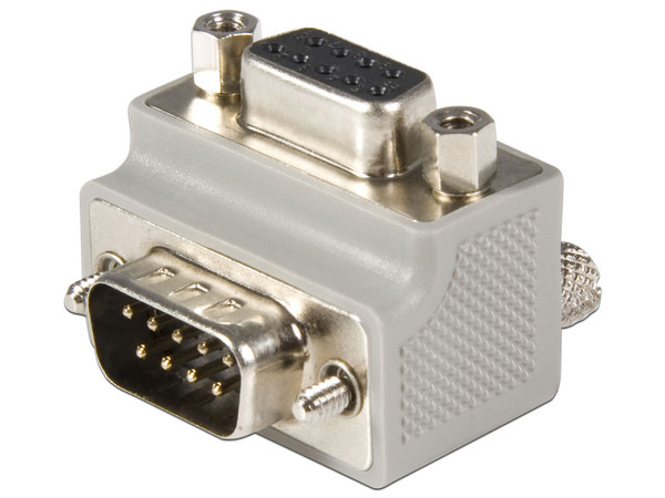 Adaptador de Cable DB9 (M) a DB9 (H) Tipo 2 Acodado a la Derecha.