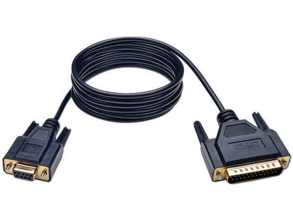 Cable serial de módem nulo puerto serial DB9 (DB9 a DB25 H/M), 1.83 m.