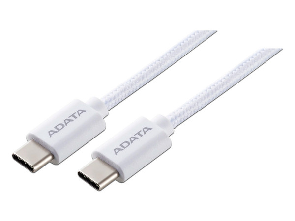 Cable ADATA de Conector USB-C a USB-C, 1m. Color Blanco.