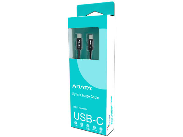 Cable USB ADATA CACC-200PN-BK, USB Tipo C a USB Tipo C (M-M), 2m, Color Negro.