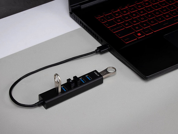 Hub USB Acteck Port X7C DH67, 7 puertos USB 3.2 Gen 1. Color Negro.