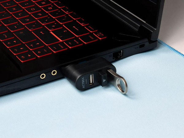 Hub USB Acteck Port X4R DH421, 3 puertos USB 2.0. Color Negro.