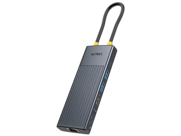 Hub USB Acteck Nexus Dock Ultra AC-944632, USB Tipo C a HDMI 2.1, USB Tipo A 3.2, USB Tipo C, Lector SD y MicroSD, RJ-45. Color Plata.