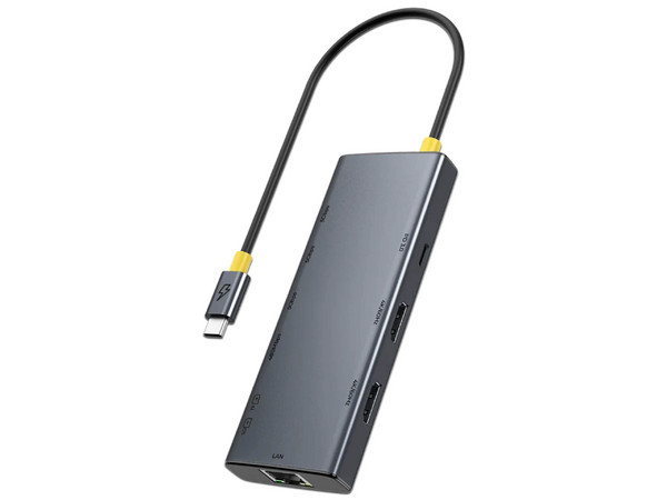 Hub USB Acteck Nexus Dock Ultra AC-944632, USB Tipo C a HDMI 2.1, USB Tipo A 3.2, USB Tipo C, Lector SD y MicroSD, RJ-45. Color Plata.