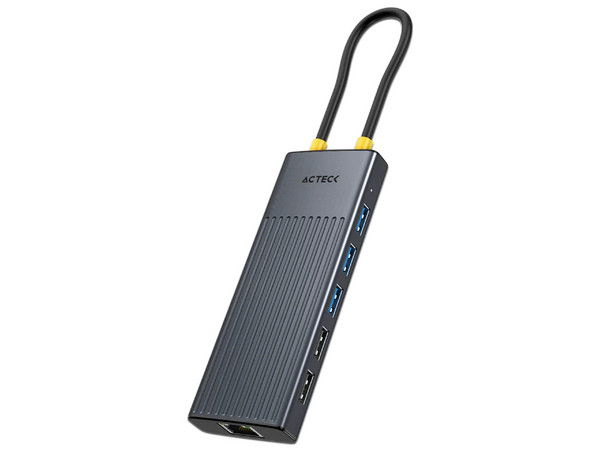 Hub USB Acteck Nexus Dock Ultra AC-944649, USB Tipo C a HDMI 2.1, USB Tipo A, USB Tipo C, RJ-45. Color Plata.