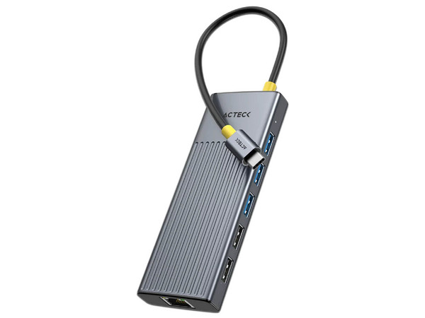 Hub USB Acteck Nexus Dock Ultra AC-944649, USB Tipo C a HDMI 2.1, USB Tipo A, USB Tipo C, RJ-45. Color Plata.