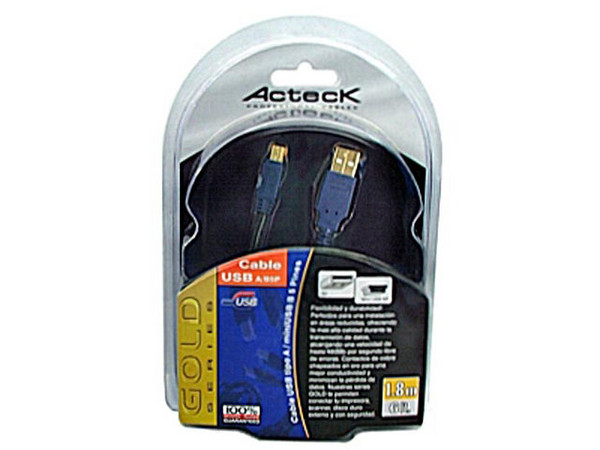 Cable USB A/Macho a MiniB 5 Pines para Cámara Digital o Reproductor MP3