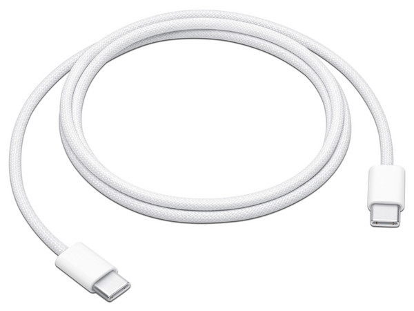 Cable USB Tipo C Apple Woven MQKJ3ZE/A, Longitud 1.0 m. Color Blanco.