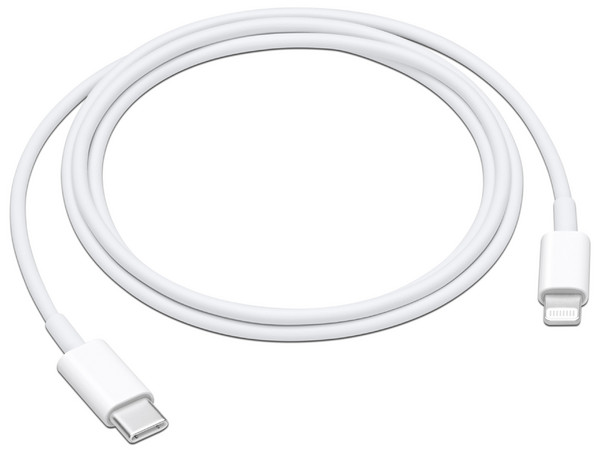 Cable USB-C a Lightning Apple, Longitud 1.0 m. Color Blanco.