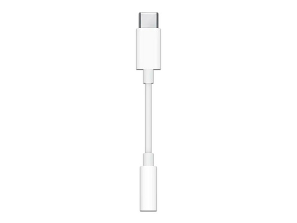 Adaptador Apple de conector USB-C Macho a Jack 3.5mm Hembra. Color Blanco.