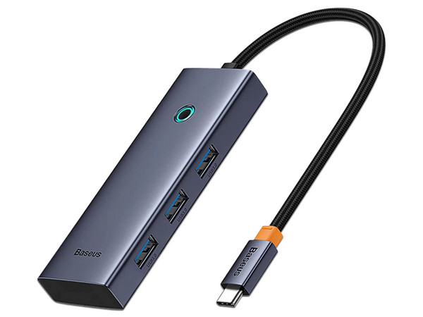 Hub USB Tipo C Baseus Flite Series B00052803811-00 7 en 1, HDMI, 3 USB Tipo A, Ranura MicroSD, Ranura SD. Color Plata.