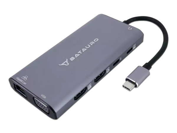 Adaptador Hub Concentrador USB-C a HDMI, VGA, USB 3.0, USB-C y SD.