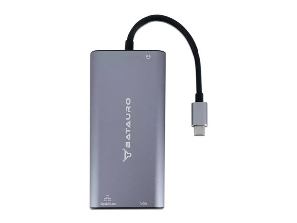Adaptador Hub Concentrador USB-C a HDMI, VGA, USB 3.0, USB-C y SD.