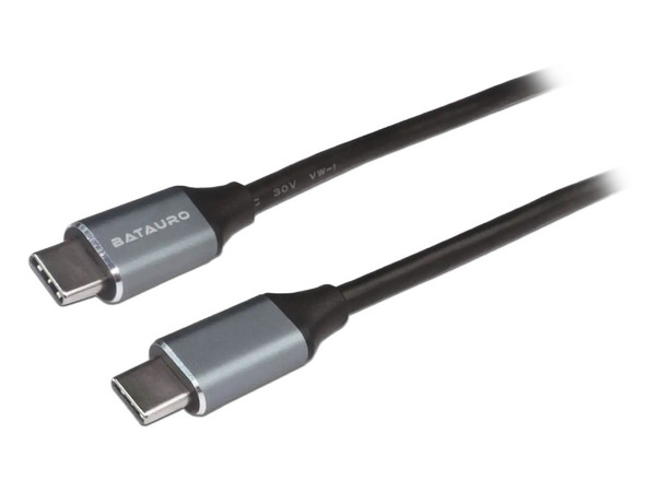 Cable de Datos, Batauro, USB-C Macho, Carga Rápida, 20 cm, Aluminio.