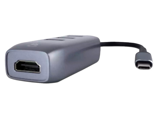 Adaptador Hub Batauro de USB-C a USB 3.0 y HDMI, Color Gris.