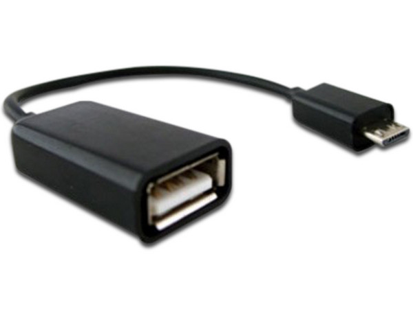 Cable Adaptador OTG Brobotix de Micro USB (M) a USB A (H).