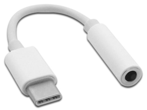 Adaptador Brobotix de USB-C a 3.5mm (M-H), 10cm. Color Blanco.