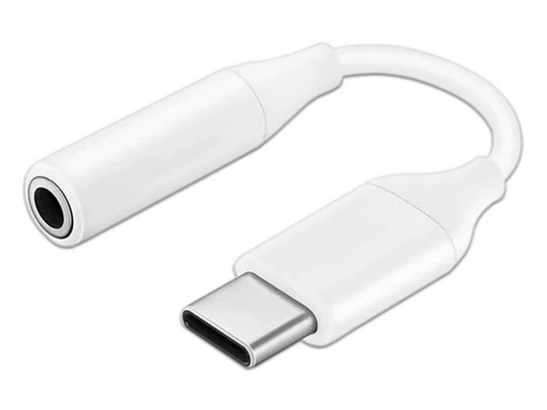 Adaptador Brobotix de USB-C a 3.5mm (M-H), 10cm. Color Blanco.