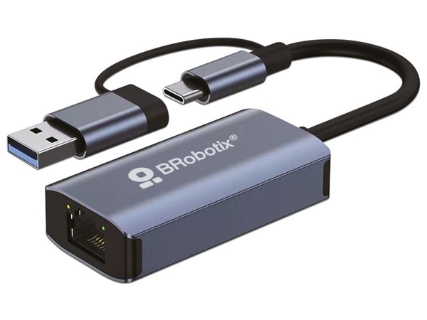 Convertidor USB 3.0 Dual, USB-A o USB-C a RJ45.