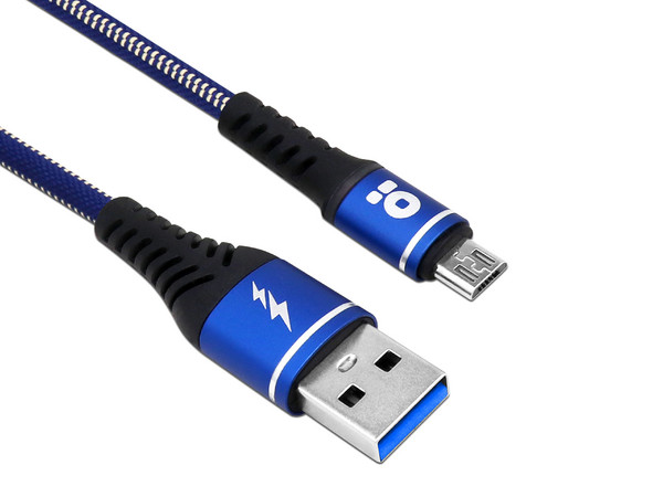 Cable USB 2.0 BRobotix, Conector USB-A(M) a Micro-USB(M), 1m. Color Azul.