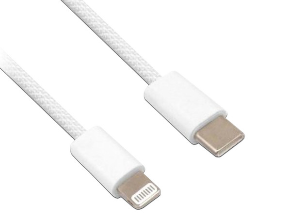 Cable Fast Charging Brobotix de USB-C a Lightning (M-M) de 1m. Color Gris.