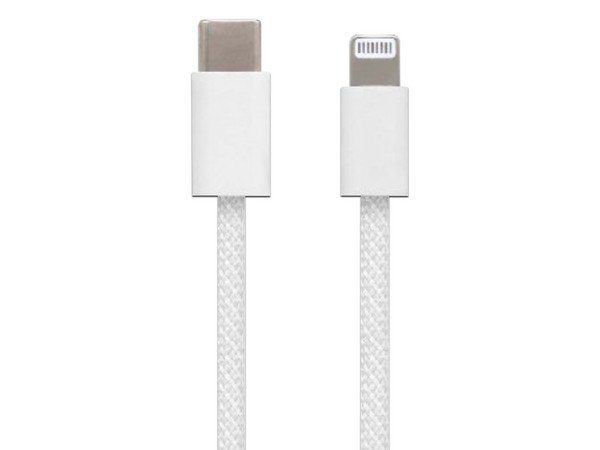 Cable Fast Charging Brobotix de USB-C a Lightning (M-M) de 1m. Color Gris.