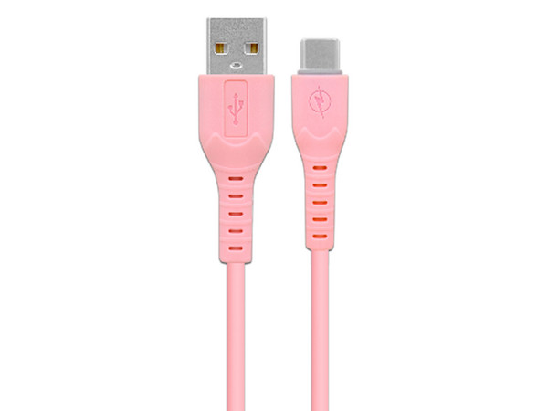 Cable de Carga Rápida Brobotix de USB 3.0 a USB-C de 1m, Color Rosa.