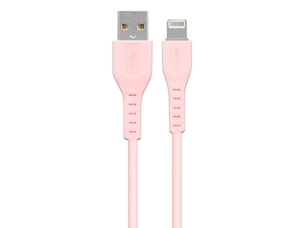 Cable BRobotix de carga rápida de 1m, USB 3.0 a Lightning, PVC, Color Rosa.