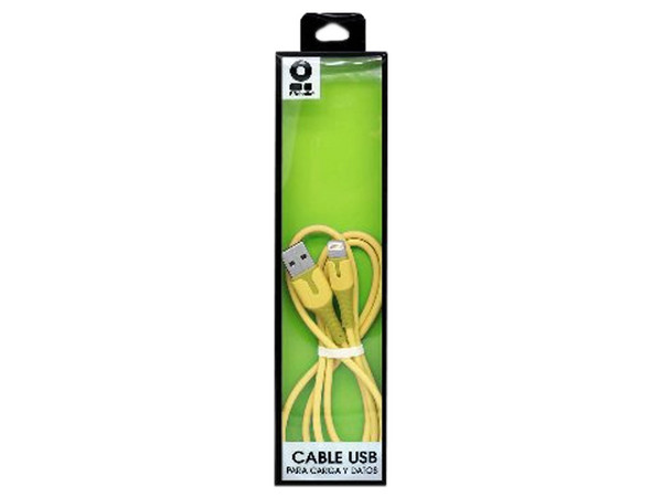Cable de carga rápida Brobotix, USB a Lightning, 1m, Color Amarillo.
