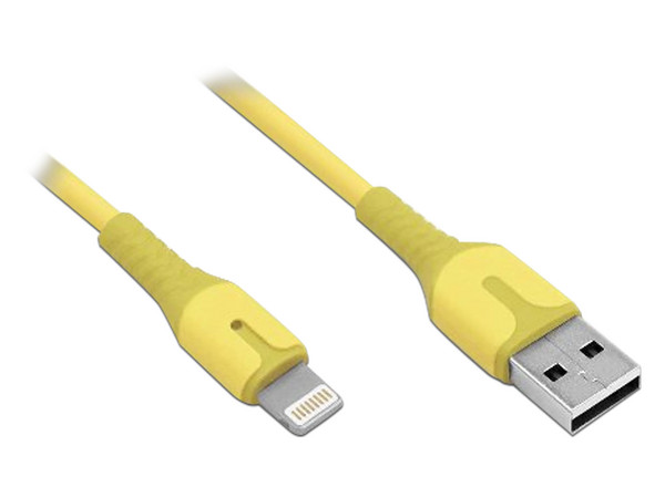 Cable de carga rápida Brobotix, USB a Lightning, 1m, Color Amarillo.