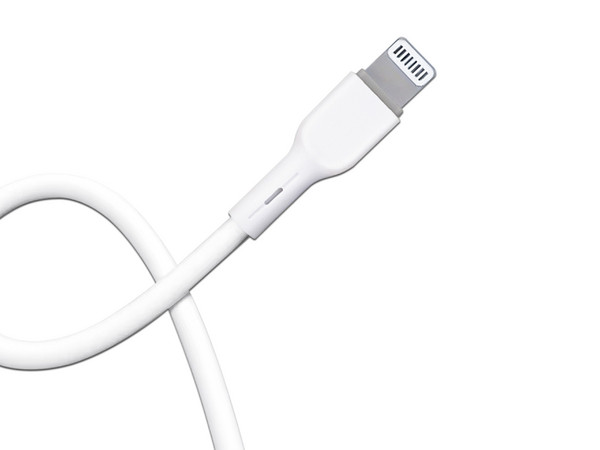 Cable BRobotix de Conector USB-C 3.0 a Lightning, 1m, Carga rápida. Color Blanco.