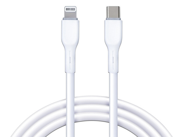 Cable BRobotix de Conector USB-C 3.0 a Lightning, 1m, Carga rápida. Color Blanco.