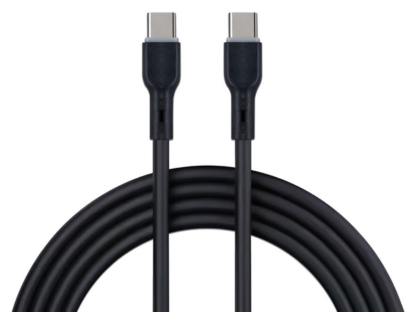 Cable BRobotix de Conector USB-C 3.0 a USB-C 3.0, Compatible con carga rápida, 1m. Color Negro.
