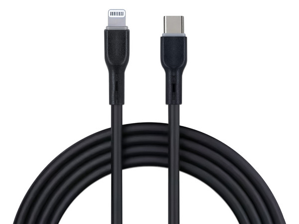 Cable BRobotix de Conector USB-C 3.0 a Lightning, 1m, Carga rápida. Color Negro.