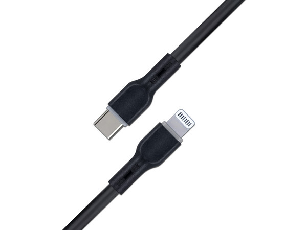 Cable BRobotix de Conector USB-C 3.0 a Lightning, 1m, Carga rápida. Color Negro.