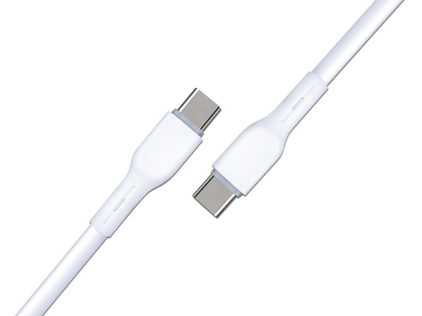 Cable BRobotix de Conector USB-C 3.0 a USB-C 3.0, Compatible con carga rápida, 1m. Color Blanco.